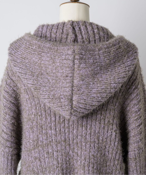 musubore（ムスボレ）の「feather yarn knit hoodie / フェザーヤーン