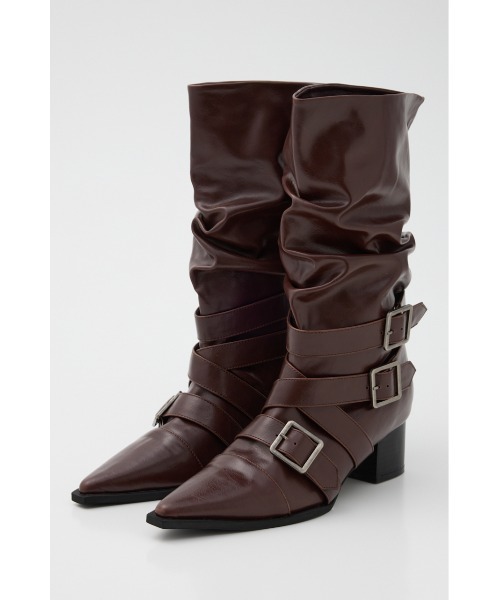 LAGUA GEM(ラグアジェム)の「BELT POINTED ロングブーツ(ブーツ・レディース・ブラウン/ブラック・SMALL/MEDIUM/LARGE)」の4枚目の写真