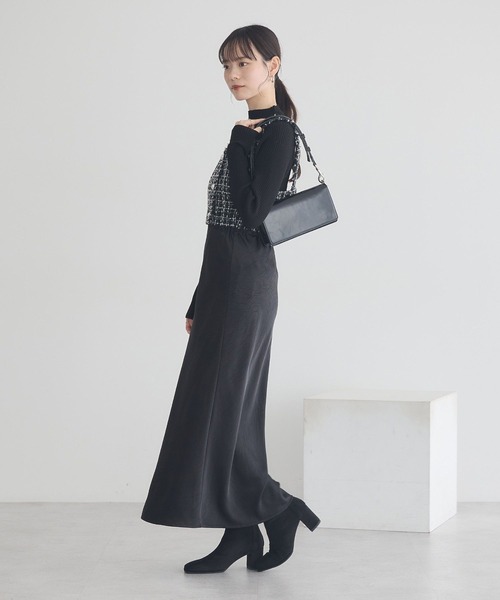 earth music&ecology(アースミュージックアンドエコロジー)の「フリンジツイードビスチェ(ベスト・レディース・グリーン/ブラック/アイボリー・FREE)」の15枚目の写真