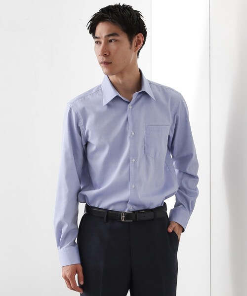 THE SHOP TK （ザ ショップ ティーケー ）の「ドレスオックスシャツ（ビジネスシャツ・メンズ・オフホワイト/ブルー系その他4/サックスブルー・04/03/02/01）」の2枚目の写真