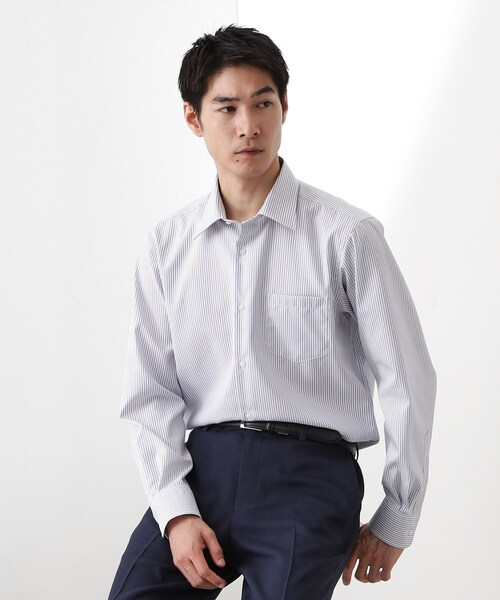 THE SHOP TK （ザ ショップ ティーケー ）の「ドレスオックスシャツ（ビジネスシャツ・メンズ・オフホワイト/ブルー系その他4/サックスブルー・04/03/02/01）」の3枚目の写真