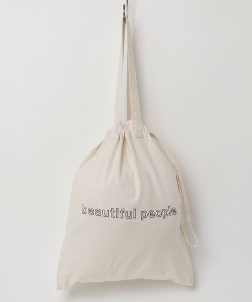 beautiful people(ビューティフルピープル)の「beautiful people/ビューティフルピープル/contour logo gathering tote bag(トートバッグ・レディース・ブラック/ナチュラル・F)」の4枚目の写真