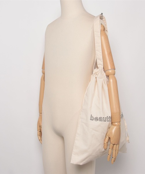beautiful people(ビューティフルピープル)の「beautiful people/ビューティフルピープル/contour logo gathering tote bag(トートバッグ・レディース・ブラック/ナチュラル・F)」の14枚目の写真