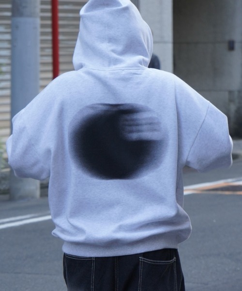 ILL'S（イルズ）の「ビッグシルエット フェード8ボール / クラウン バックプリントパーカー フーディー ユニセックス（パーカー・メンズ・アッシュグレー/チャコールグレー/グレー系/イエロー系その他/ライトグレー系/イエロー・M/L）」の20枚目の写真