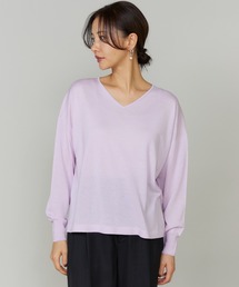 INED | TOPAZオーバーサイズVネックニット(Tシャツ/カットソー)