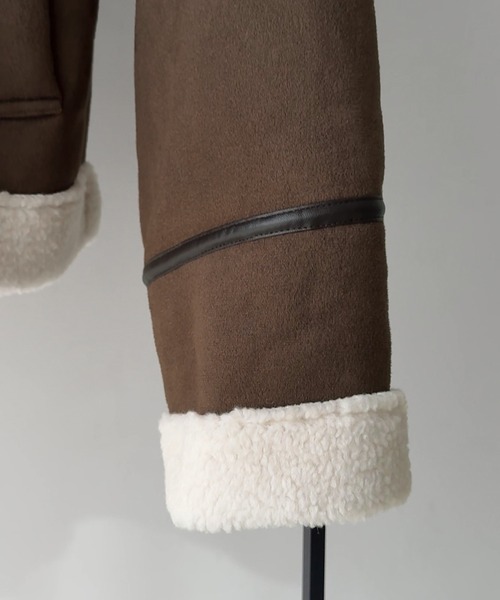 JUNOAH（ジュノア）の「ボアフェイクムートン（ムートンコート・レディース・ブラック/グレイッシュベージュ/ブラウン・MEDIUM/SMALL/LARGE）」の19枚目の写真