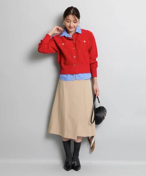 JUSGLITTY（ジャスグリッティー）の「サイドプリーツミディスカート（スカート・レディース・ダークブラウン/キャメル/チャコールグレー・2/1/0）」の9枚目の写真