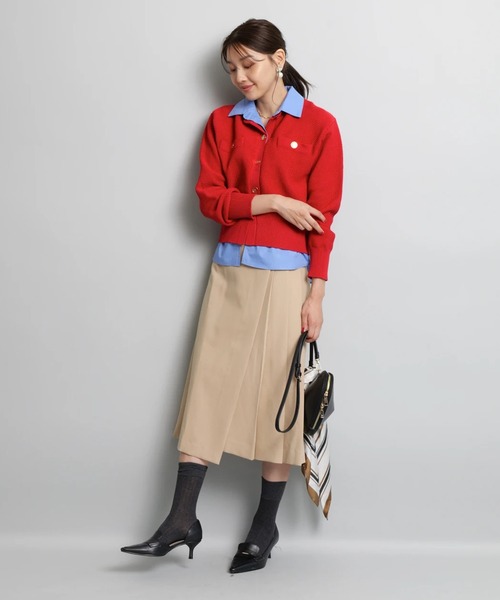 JUSGLITTY（ジャスグリッティー）の「サイドプリーツミディスカート（スカート・レディース・ダークブラウン/キャメル/チャコールグレー・2/1/0）」の10枚目の写真