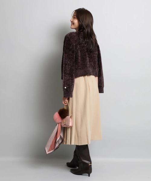 JUSGLITTY（ジャスグリッティー）の「サイドプリーツミディスカート（スカート・レディース・ダークブラウン/キャメル/チャコールグレー・2/1/0）」の19枚目の写真