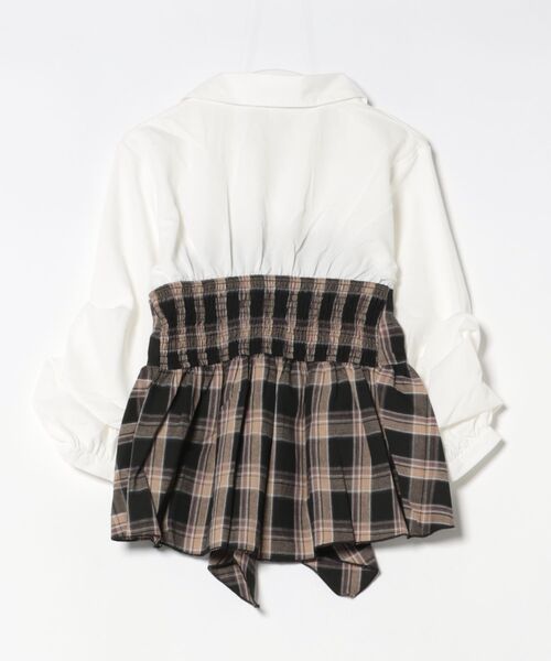 GORGE(ゴージ)の「《ドッキング風デザイン》レディース チュニック 袖タック ゆったりシルエット 春秋冬(チュニック・レディース・ブルー/ボルドー/ブラック・F)」の4枚目の写真