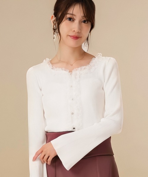 セール】2025秋冬新作 レースフリルニット（ニット/セーター）｜MISCH