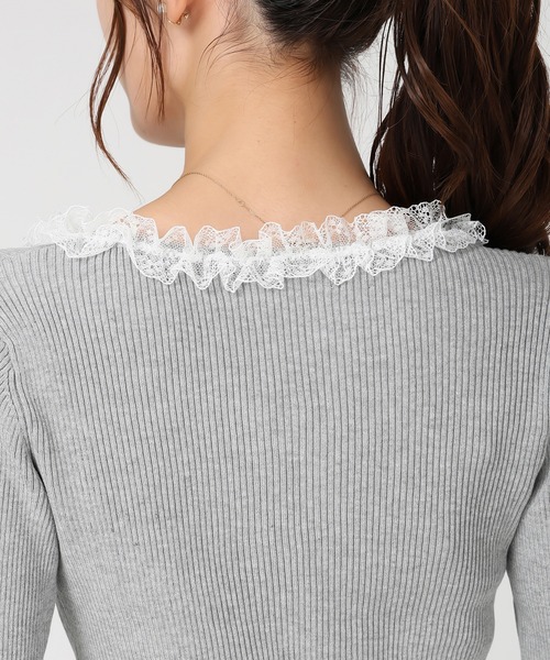 セール】2025秋冬新作 レースフリルニット（ニット/セーター）｜MISCH
