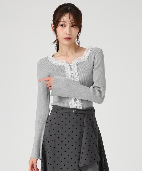 2025秋冬新作 レースフリルニット（ニット/セーター）｜MISCH MASCH