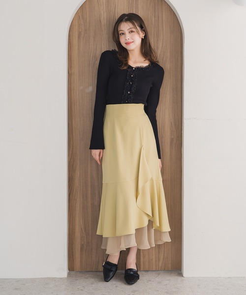 セール】2025秋冬新作 レースフリルニット（ニット/セーター）｜MISCH