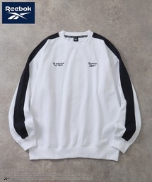 【Reebok/リーボック】裏起毛 刺繍ロゴ 袖ライン クルーネックスウェット