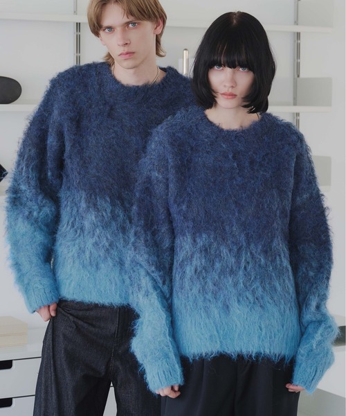 ジルサンダー　グラデーション　ニット　ウール　セーター　メンズ　46 M JIL SANDER - ジルサンダー ニット セーター ウール モヘア