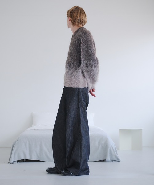 selle glant（セレグランテ）の「GRADIENT WOOL-BLEND KNIT/グラデーションウールブレンドニット（ニット/セーター・メンズ・ネイビー/ダークブラウン/ボルドー/ブルー/ダークオレンジ/アイボリー/ブラック/ブルーグリーン・SMALL/MEDIUM/LARGE）」の22枚目の写真