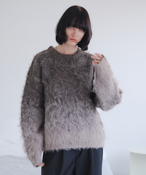 セール】GRADIENT WOOL-BLEND KNIT/グラデーションウールブレンド
