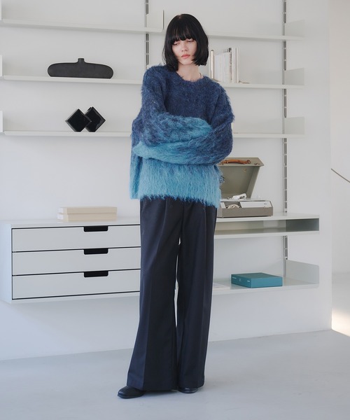 ○ウール パープル/ブルー グラデーション ネックウォーマー○n2-99 ○ウール パープル/ブルー グラデーション ネックウォーマー○n2-99