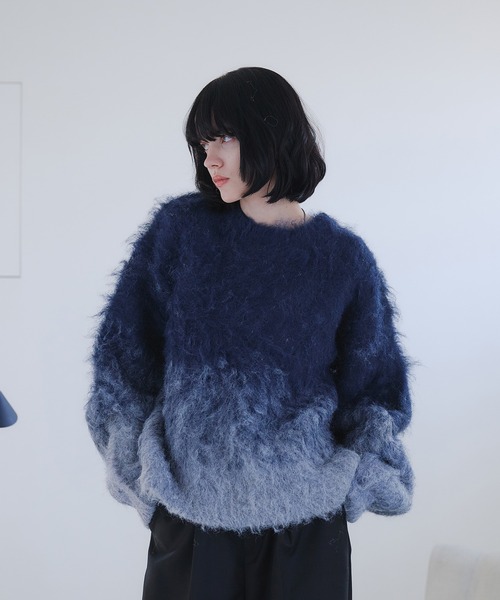 セール】GRADIENT WOOL-BLEND KNIT/グラデーションウールブレンド