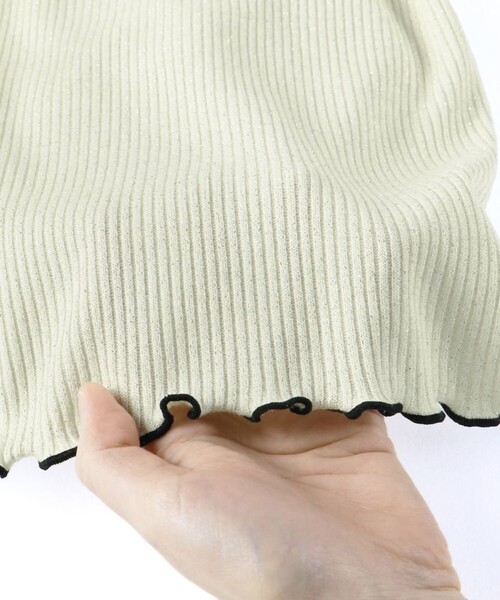 BRANSHES（ブランシェス）の「ラメ無地 / ボーダーテレコ長袖Tシャツ（Tシャツ/カットソー・キッズ・グレー/その他/アイボリー・110/150/90/80/100/130/140/120）」の6枚目の写真