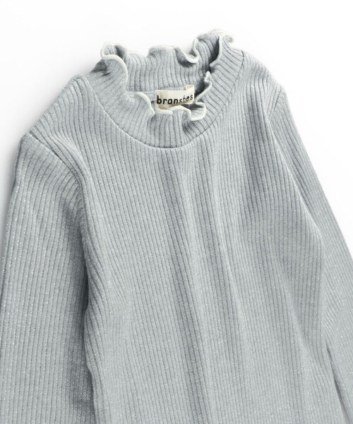 BRANSHES（ブランシェス）の「ラメ無地 / ボーダーテレコ長袖Tシャツ（Tシャツ/カットソー・キッズ・グレー/その他/アイボリー・110/150/90/80/100/130/140/120）」の10枚目の写真