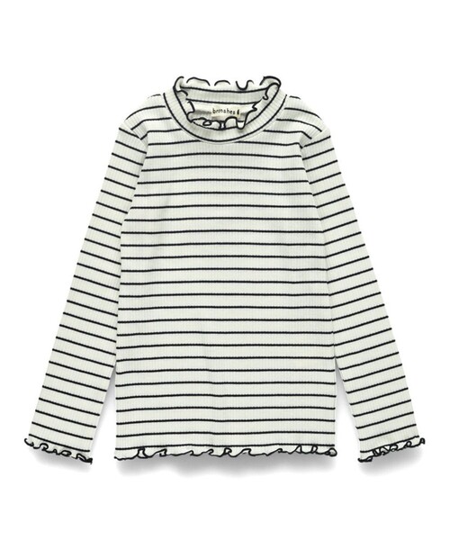 BRANSHES（ブランシェス）の「ラメ無地 / ボーダーテレコ長袖Tシャツ（Tシャツ/カットソー・キッズ・グレー/その他/アイボリー・110/150/90/80/100/130/140/120）」の13枚目の写真