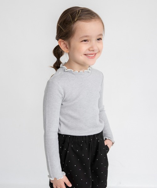 BRANSHES（ブランシェス）の「ラメ無地 / ボーダーテレコ長袖Tシャツ（Tシャツ/カットソー・キッズ・グレー/その他/アイボリー・110/150/90/80/100/130/140/120）」の2枚目の写真