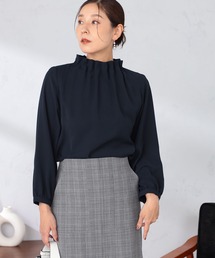 GALLORIA | 洗濯機で洗える　ギャザーネックブラウス(シャツ/ブラウス)