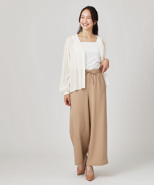 【手洗い可】エアリーなシャツ風カーディガン