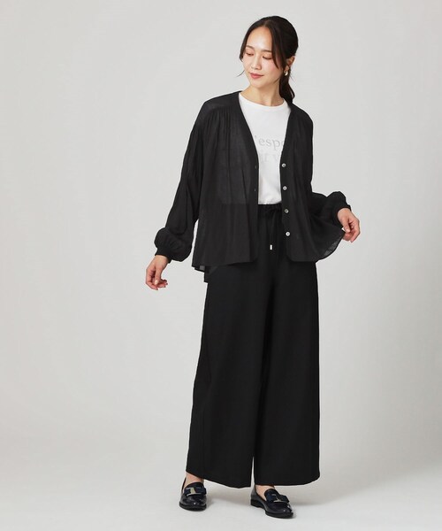 【手洗い可】エアリーなシャツ風カーディガン