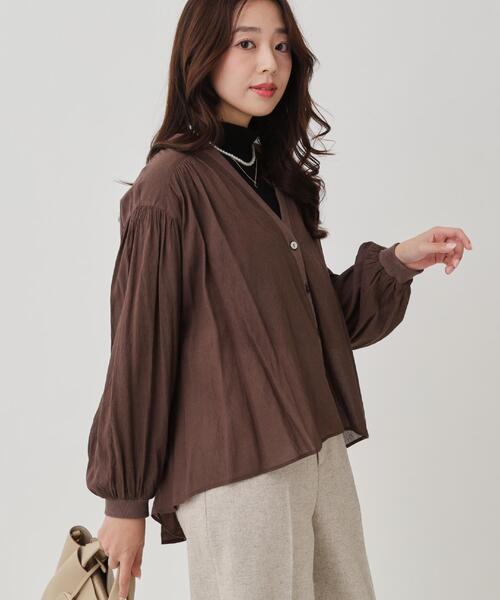 【手洗い可】エアリーなシャツ風カーディガン