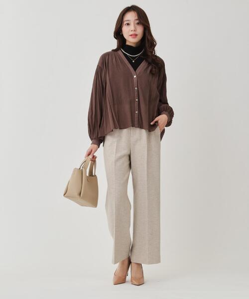 【手洗い可】エアリーなシャツ風カーディガン