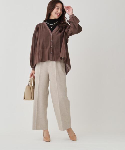 【手洗い可】エアリーなシャツ風カーディガン