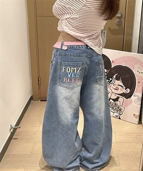 セール】星刺繍ワイドシルエットデニムパンツ（デニムパンツ）｜Dream