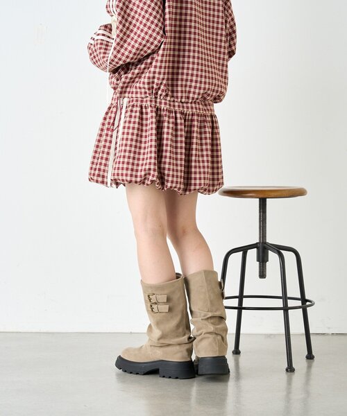 w closet（ダブルクローゼット）の「チェックラインバルーンスカパン（スカート・レディース・ブラック/レッド・FREE）」の9枚目の写真
