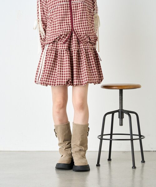 w closet（ダブルクローゼット）の「チェックラインバルーンスカパン（スカート・レディース・ブラック/レッド・FREE）」の10枚目の写真
