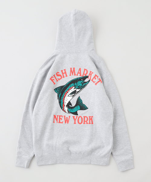 JOURNAL STANDARD(ジャーナルスタンダード)の「FISH MARKET / フィッシュマーケット BACKPRINT HOODIE(パーカー・メンズ・グレー・LARGE/MEDIUM)」の2枚目の写真