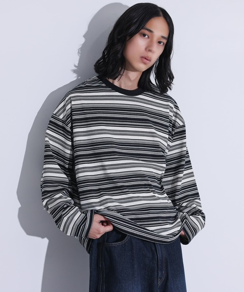 MDR(エムディアール)の「マルチボーダーロンT(Tシャツ/カットソー・メンズ・ネイビー/ブラック・L/M)」の22枚目の写真
