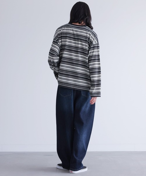 MDR(エムディアール)の「マルチボーダーロンT(Tシャツ/カットソー・メンズ・ネイビー/ブラック・L/M)」の20枚目の写真