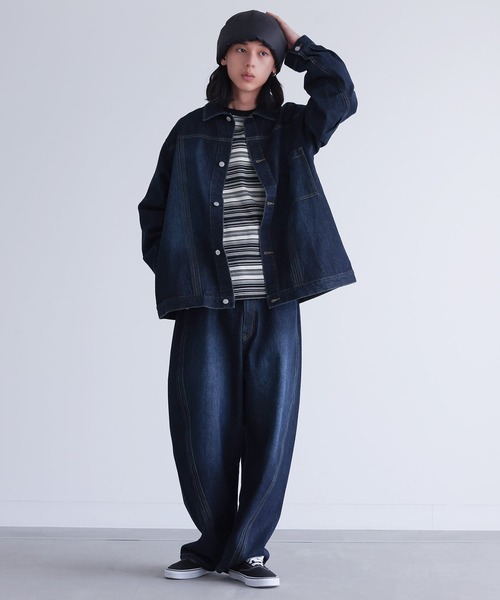 MDR(エムディアール)の「マルチボーダーロンT(Tシャツ/カットソー・メンズ・ネイビー/ブラック・L/M)」の21枚目の写真