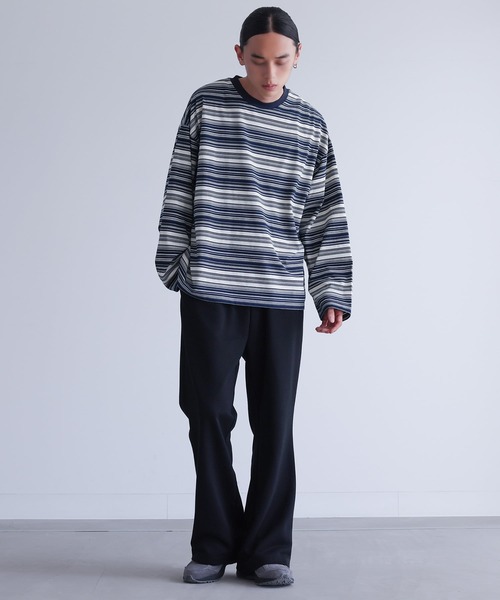 MDR(エムディアール)の「マルチボーダーロンT(Tシャツ/カットソー・メンズ・ネイビー/ブラック・L/M)」の12枚目の写真