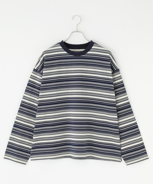 MDR(エムディアール)の「マルチボーダーロンT(Tシャツ/カットソー・メンズ・ネイビー/ブラック・L/M)」の4枚目の写真