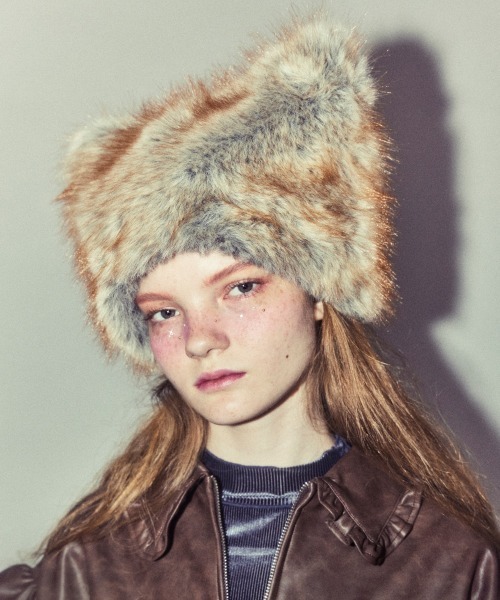 Candy Stripper（キャンディストリッパー）の「CAT FUR ハット（ハット・レディース・グレー/ベージュ・FREE）」の4枚目の写真