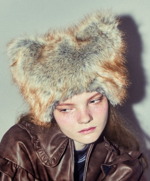 Candy Stripper（キャンディストリッパー）の「CAT FUR ハット（ハット・レディース・グレー/ベージュ・FREE）」の5枚目の写真