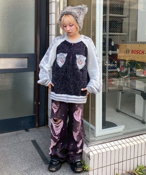 Candy Stripper（キャンディストリッパー）の「CAT FUR ハット（ハット・レディース・グレー/ベージュ・FREE）」の12枚目の写真