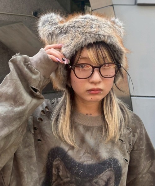 Candy Stripper（キャンディストリッパー）の「CAT FUR ハット（ハット・レディース・グレー/ベージュ・FREE）」の20枚目の写真