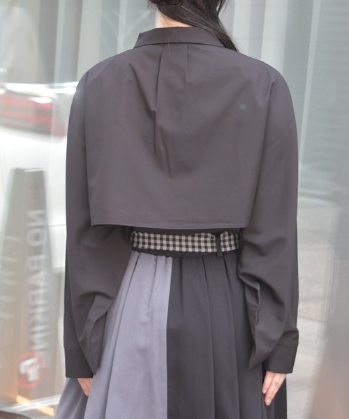 axes femme（アクシーズファム）の「タイ付オーバーケープ風ブラウス（シャツ/ブラウス・レディース・キナリ/ブラック/ブルーグリーン・FREE）」の6枚目の写真