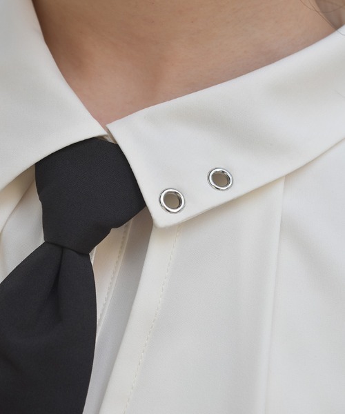 axes femme（アクシーズファム）の「タイ付オーバーケープ風ブラウス（シャツ/ブラウス・レディース・キナリ/ブラック/ブルーグリーン・FREE）」の8枚目の写真