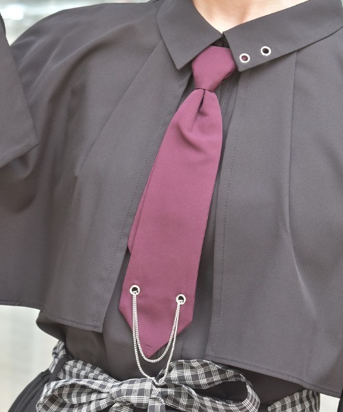 axes femme（アクシーズファム）の「タイ付オーバーケープ風ブラウス（シャツ/ブラウス・レディース・キナリ/ブラック/ブルーグリーン・FREE）」の12枚目の写真